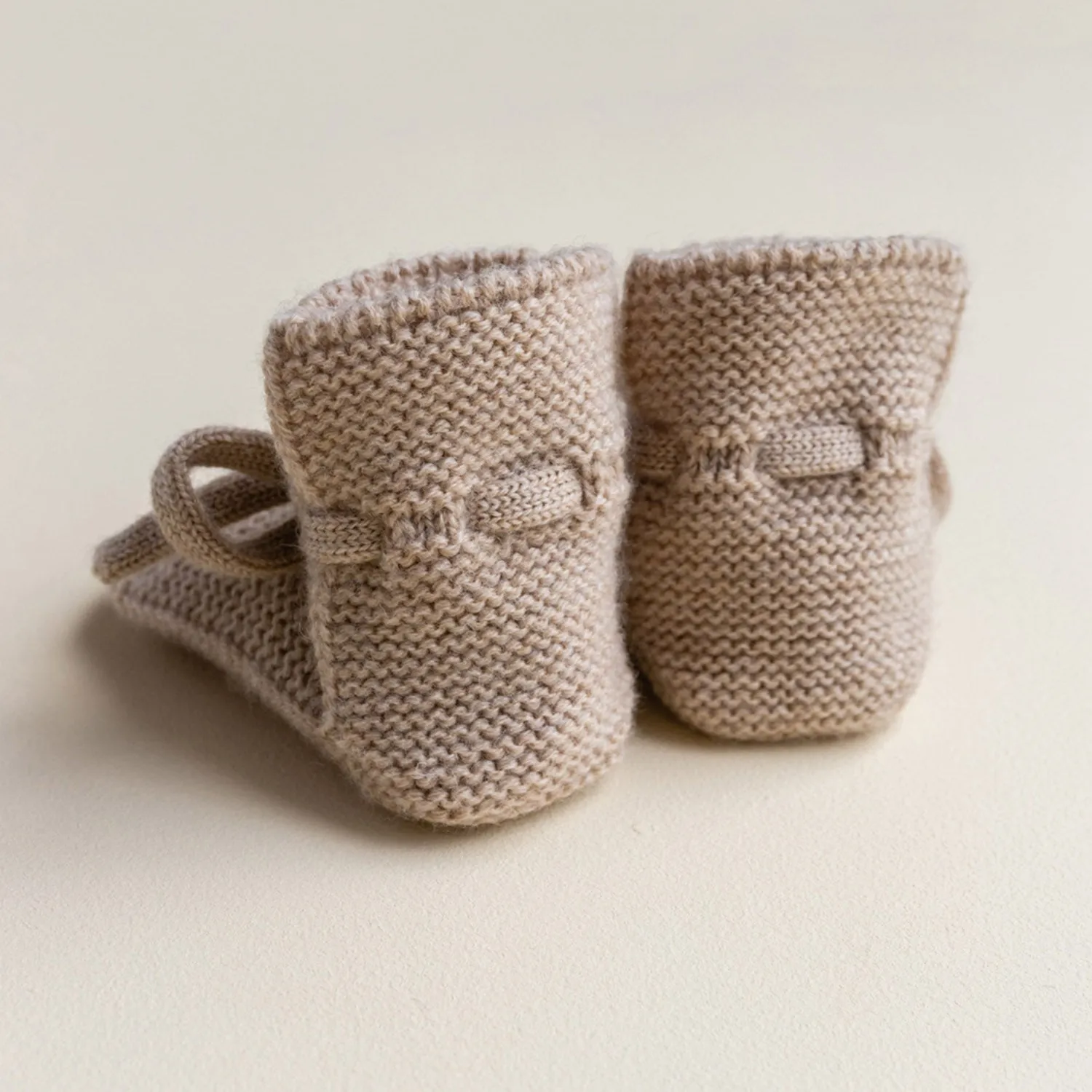 Baby Merino Wool Booties - Sand