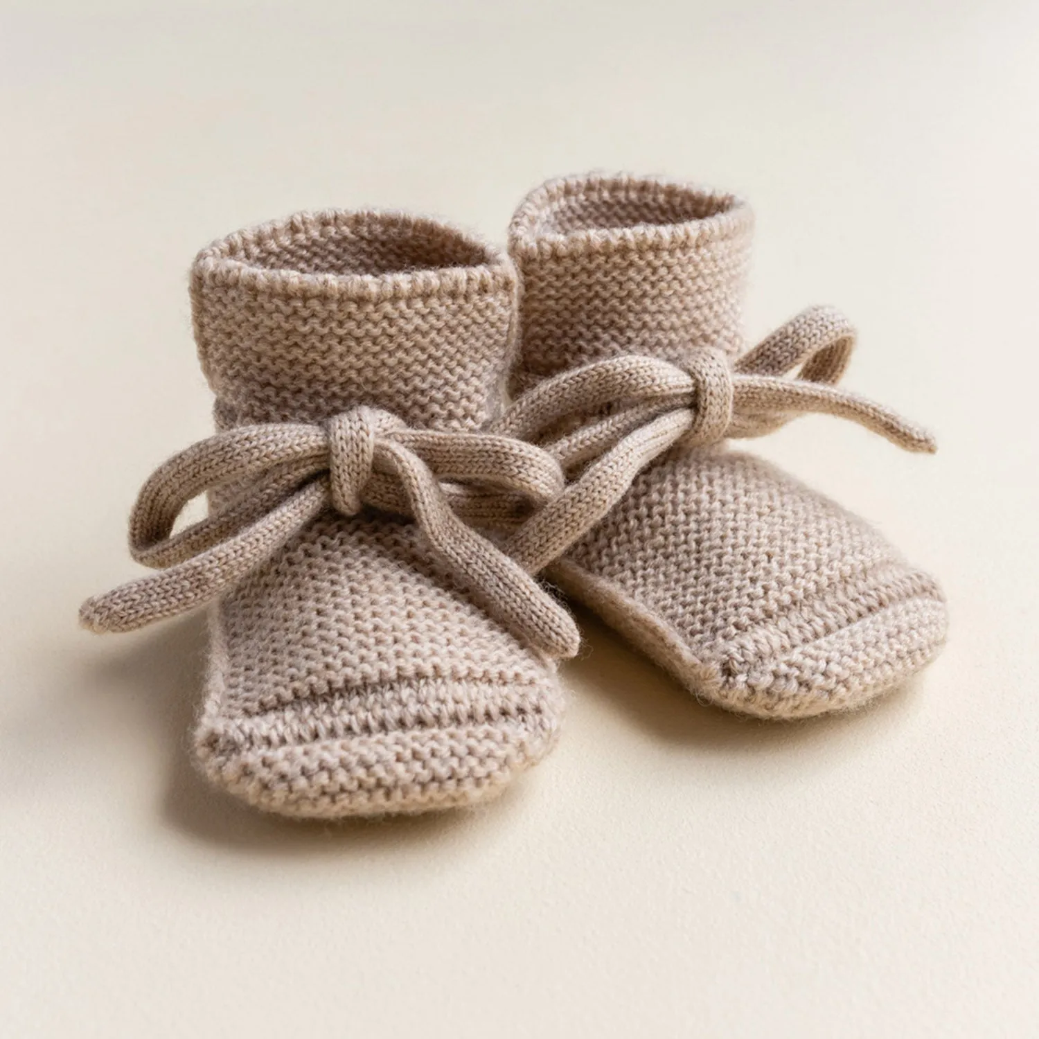 Baby Merino Wool Booties - Sand