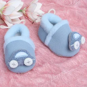 Baby Moo 3D Car Soft Slip-On Anti-Skid Plush Warm Booties - Blue