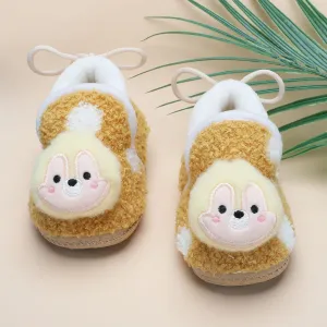 Baby Moo 3D Squirrel Soft Slip-On Anti-Skid Plush Warm Booties - Yellow