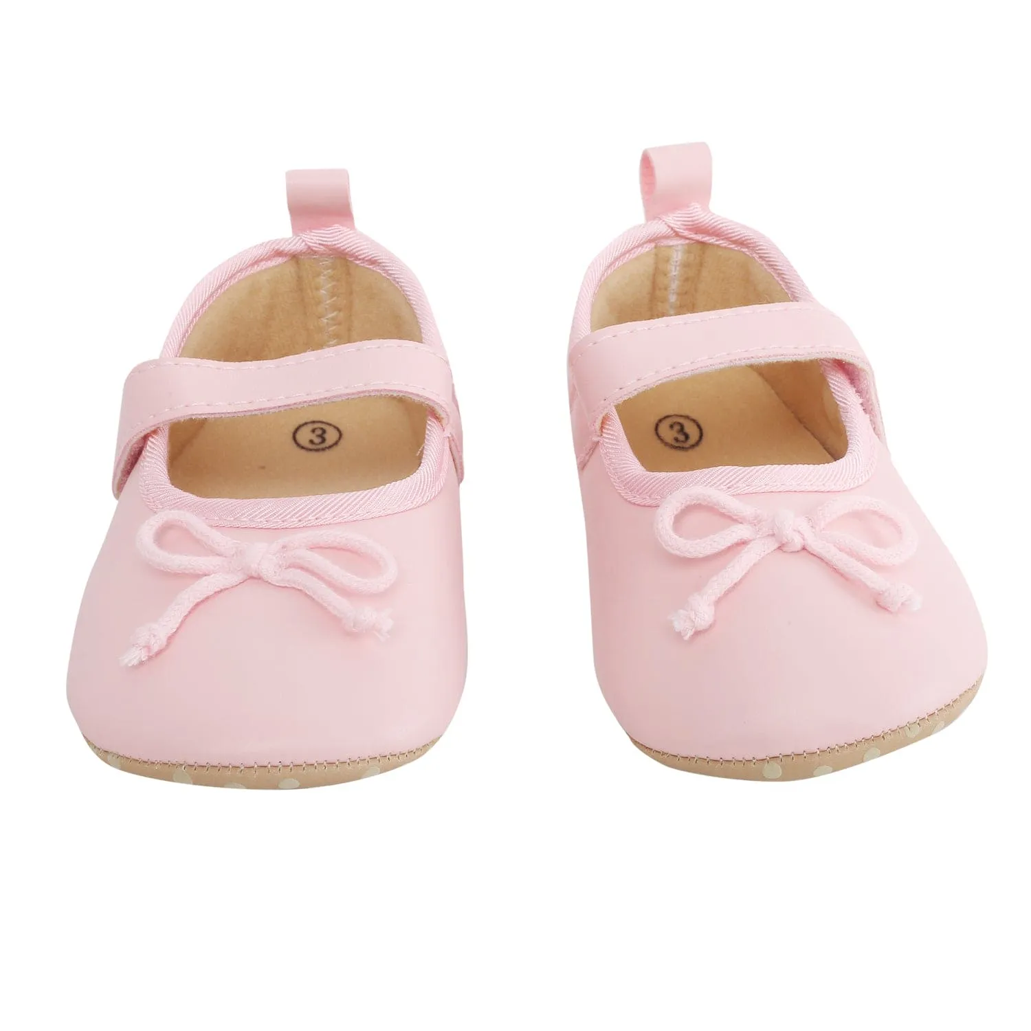 Baby Moo Dressy Bow Pink Booties