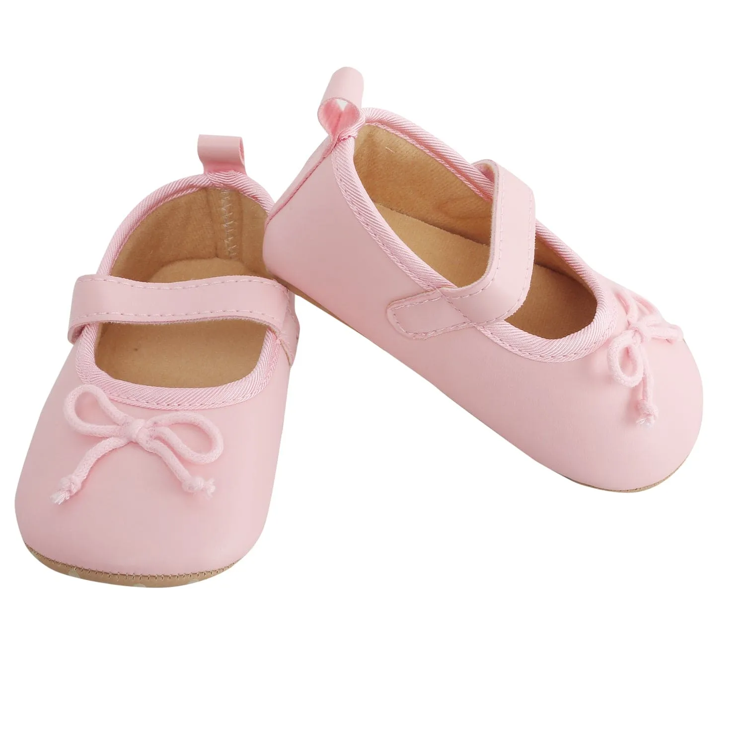 Baby Moo Dressy Bow Pink Booties