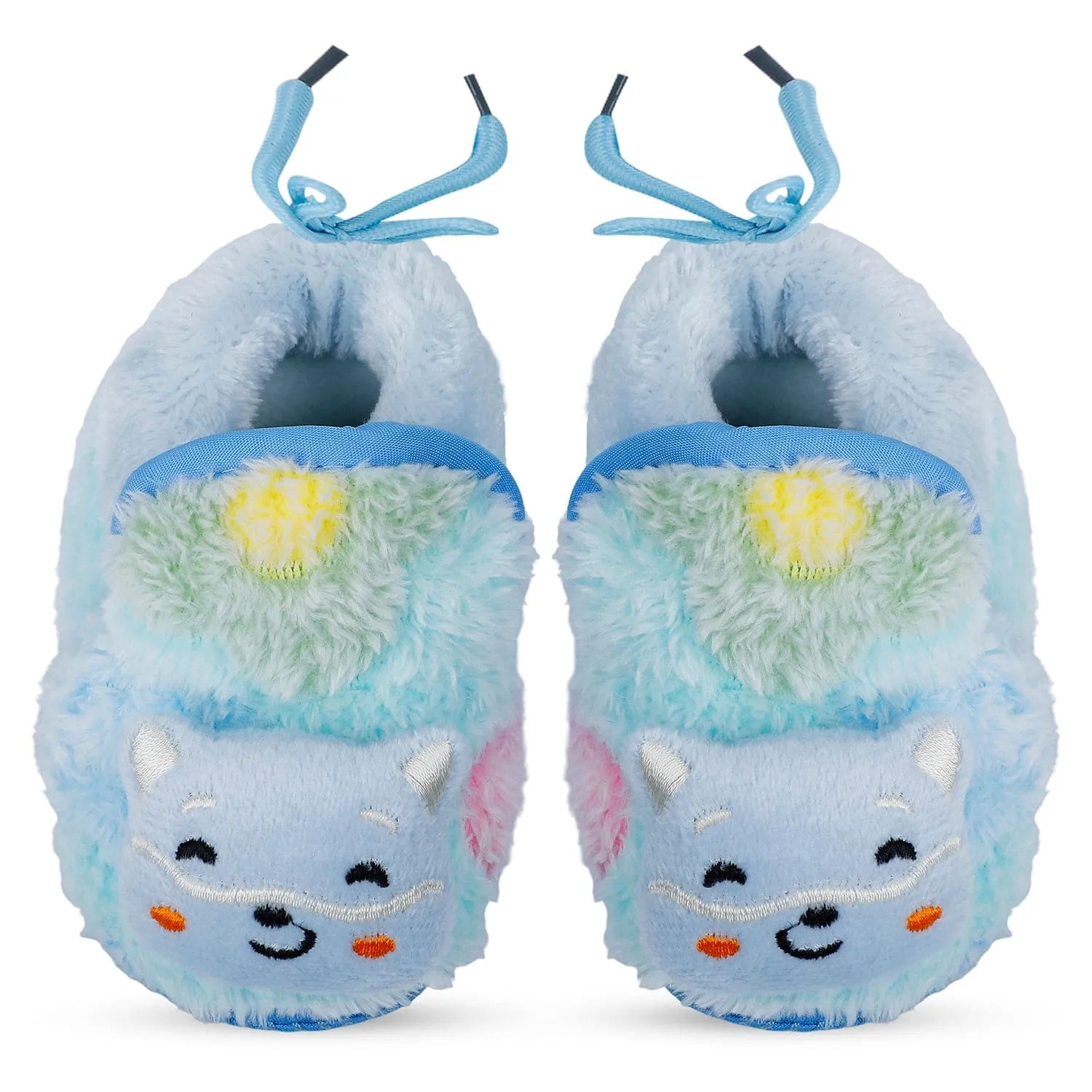 Baby Moo Kitten Mitten 3D Rattle Warm Anti Skid Booties - Blue