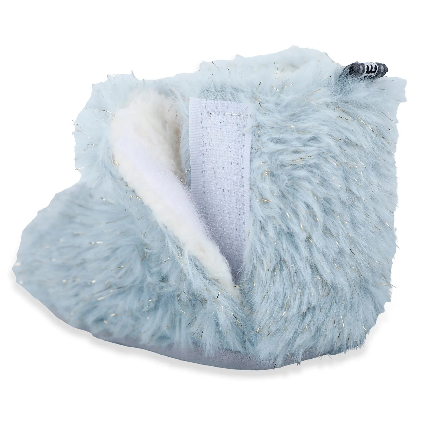 Baby Moo Papa's Angel Velcro Warm Furry Booties - Blue