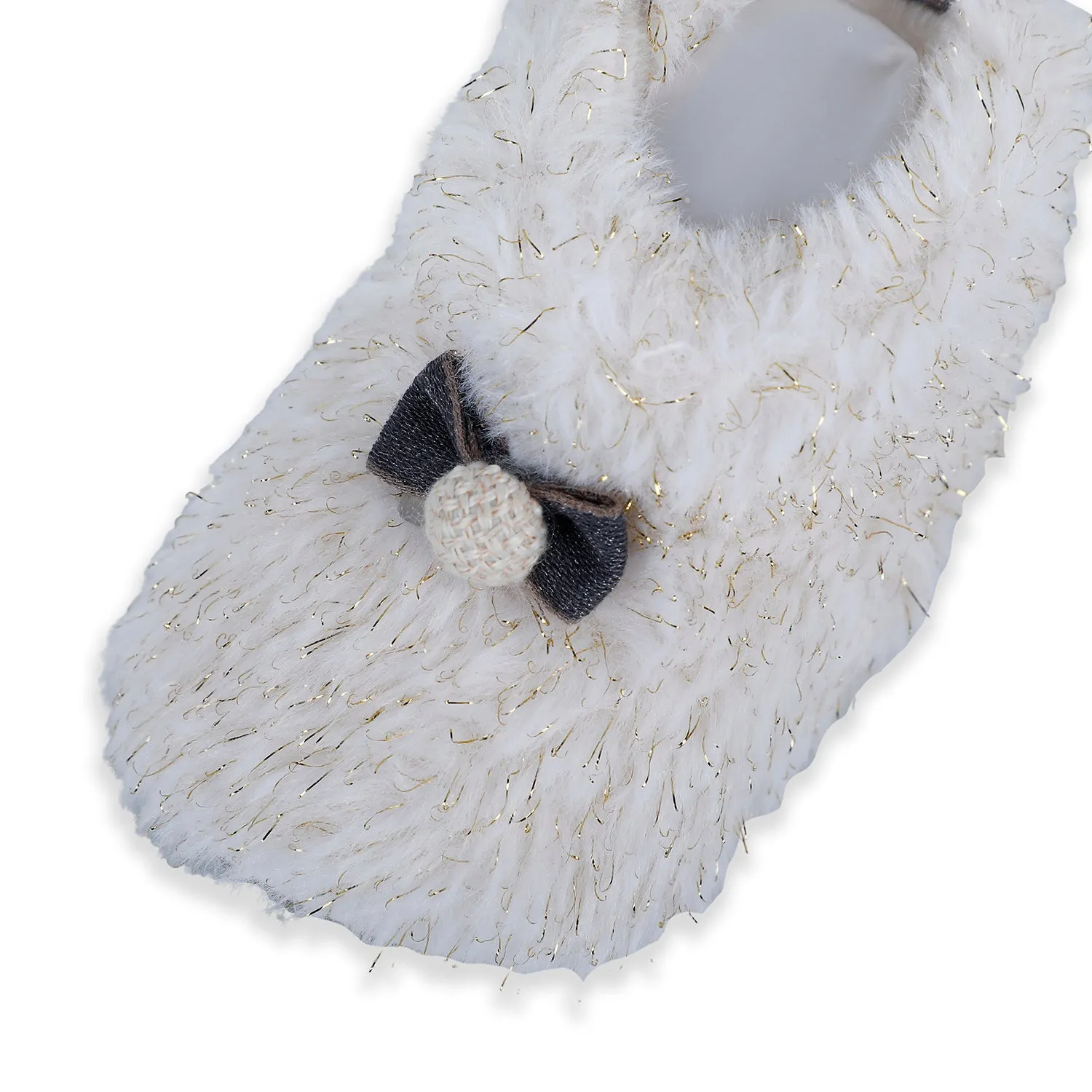 Baby Moo Papa's Angel Velcro Warm Furry Booties - Cream