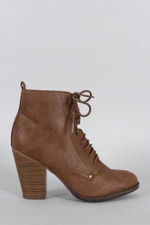 Breckelle Combat Stacked Booties