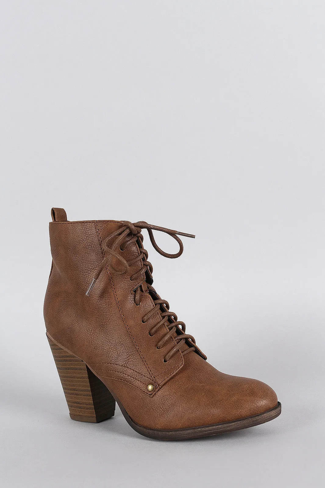 Breckelle Combat Stacked Booties