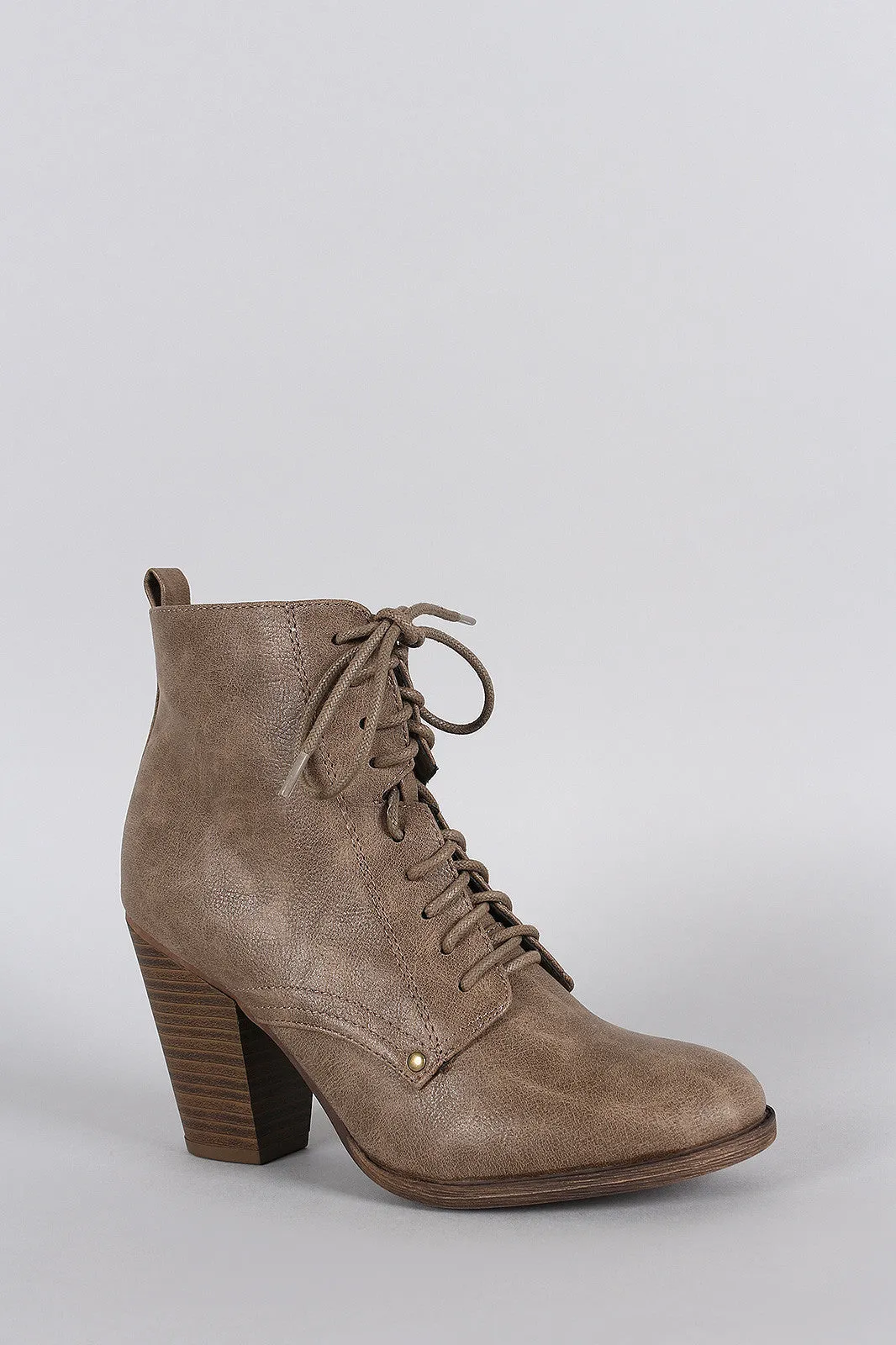 Breckelle Combat Stacked Booties