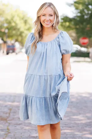 Bring A Friend Dress, Denim Blue