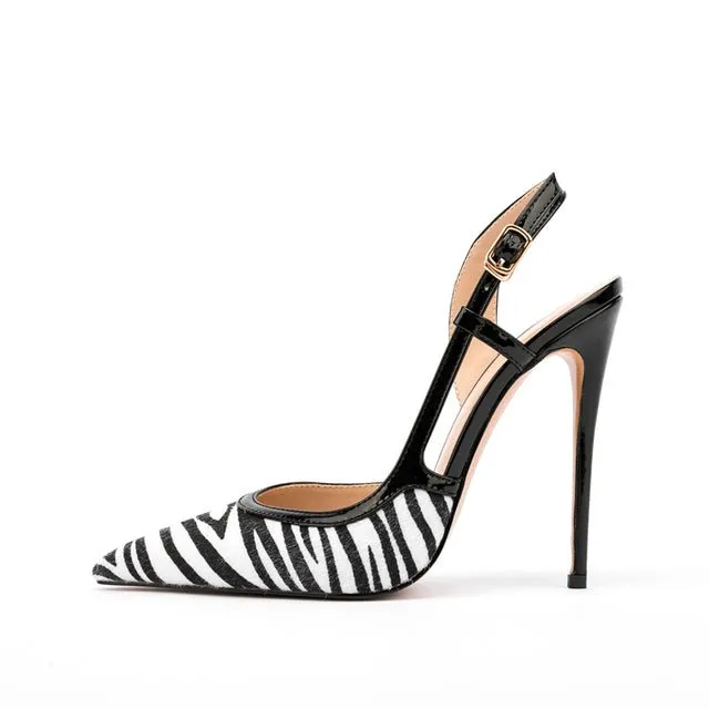 Chic Mane Striped High Heel Pumps