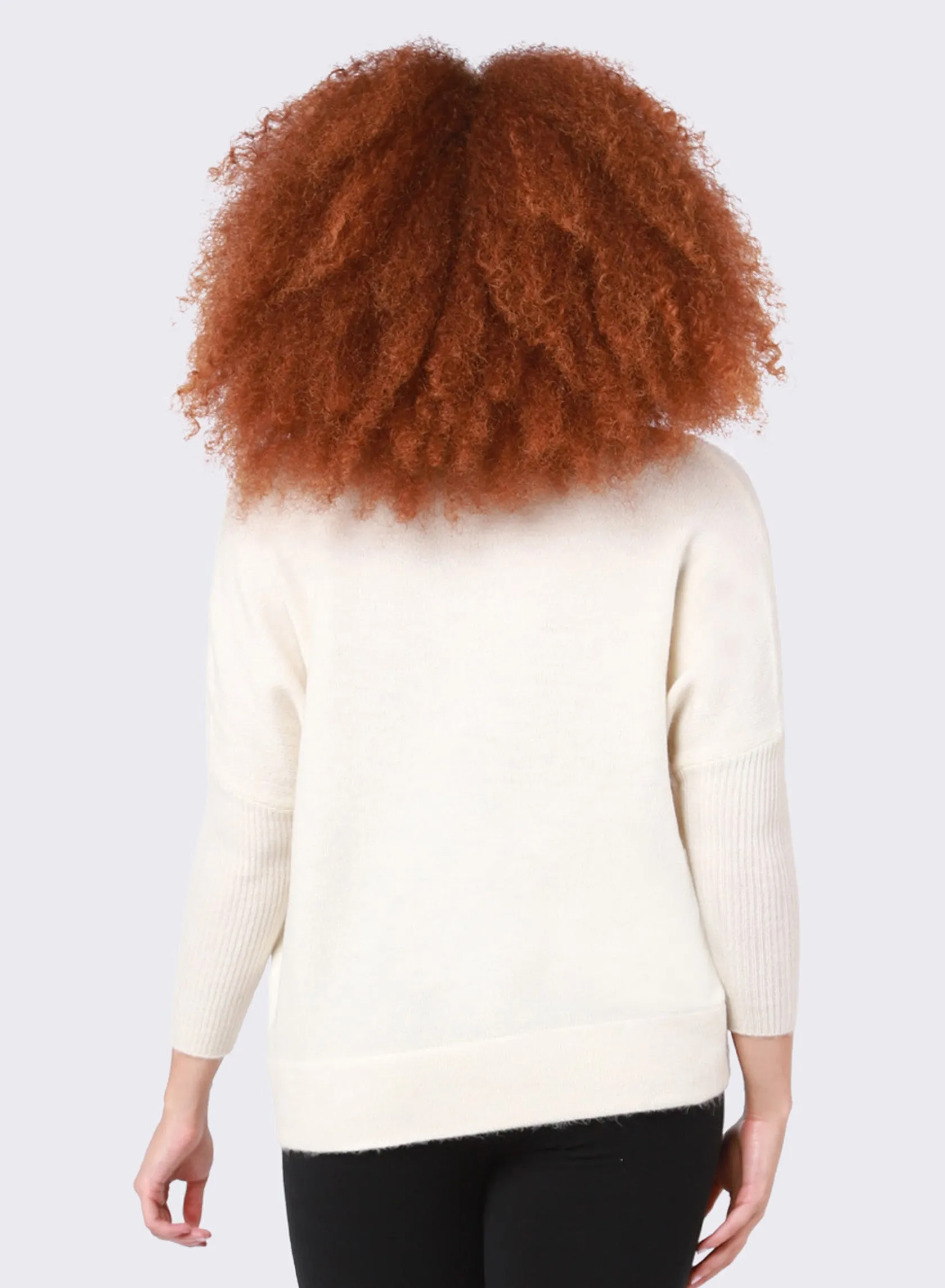 DEX Ivory V-Neck Sweater