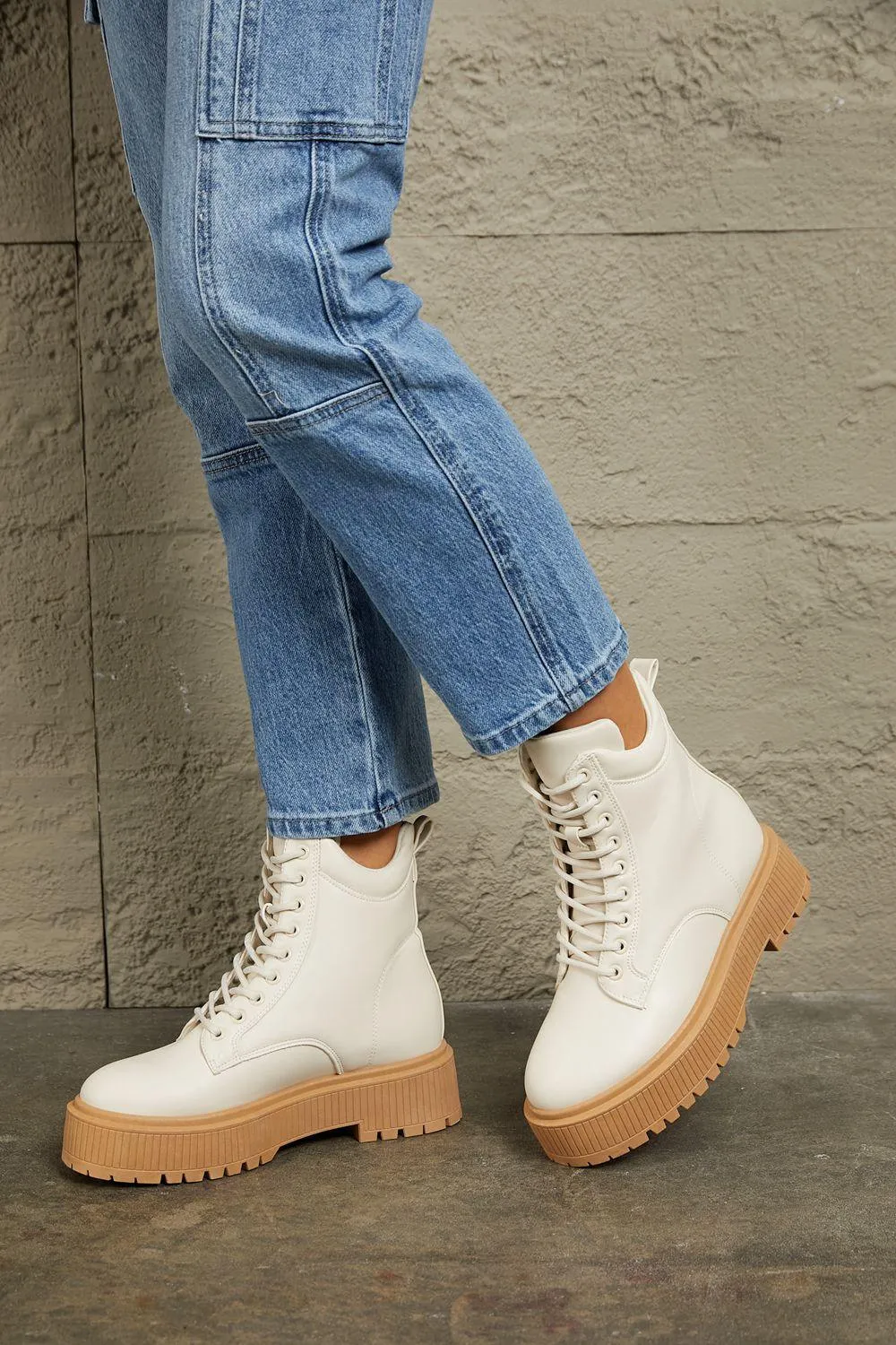 East Lion Corp Platform Combat Boots