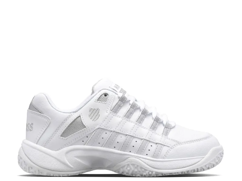 K-Swiss TFW Court Prestir Omni Ladies Tennis Shoe (White/Silver)