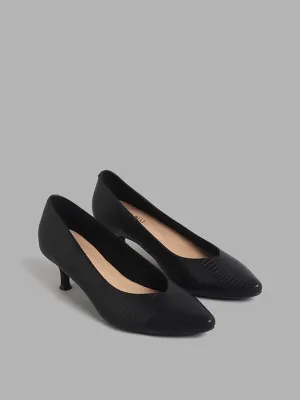 LUNA BLU Black Kitten Heel Pump Shoes