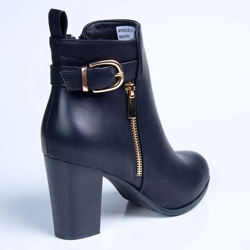 Madison Buzby Block Heel Ankle Boot - Black