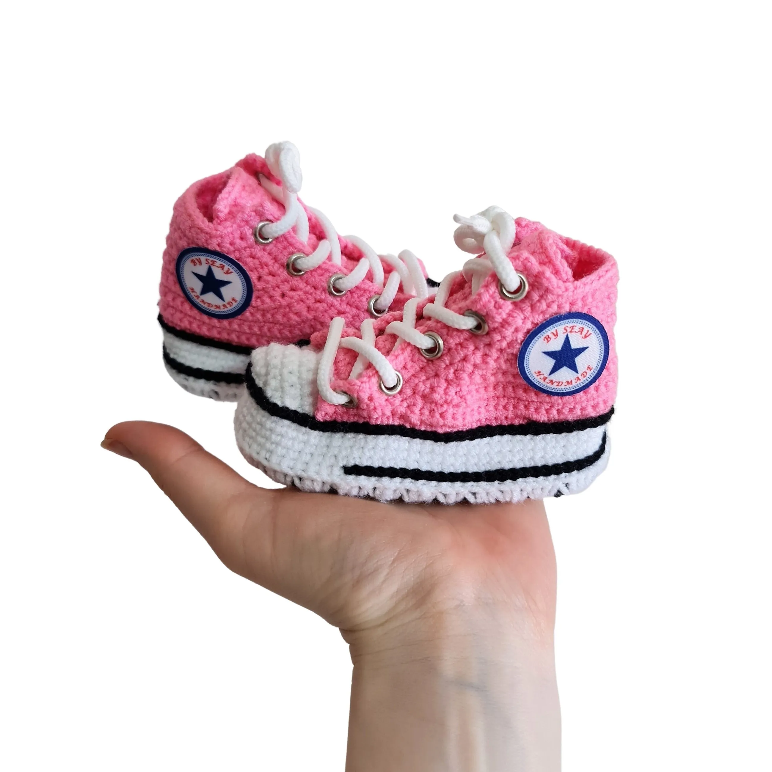 Pink Baby Booties Natural Cotton Slippers Sneakers