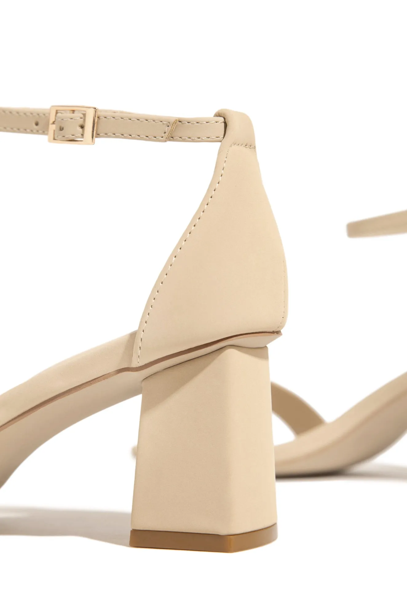 Tamia Block Mid Heels - Nude