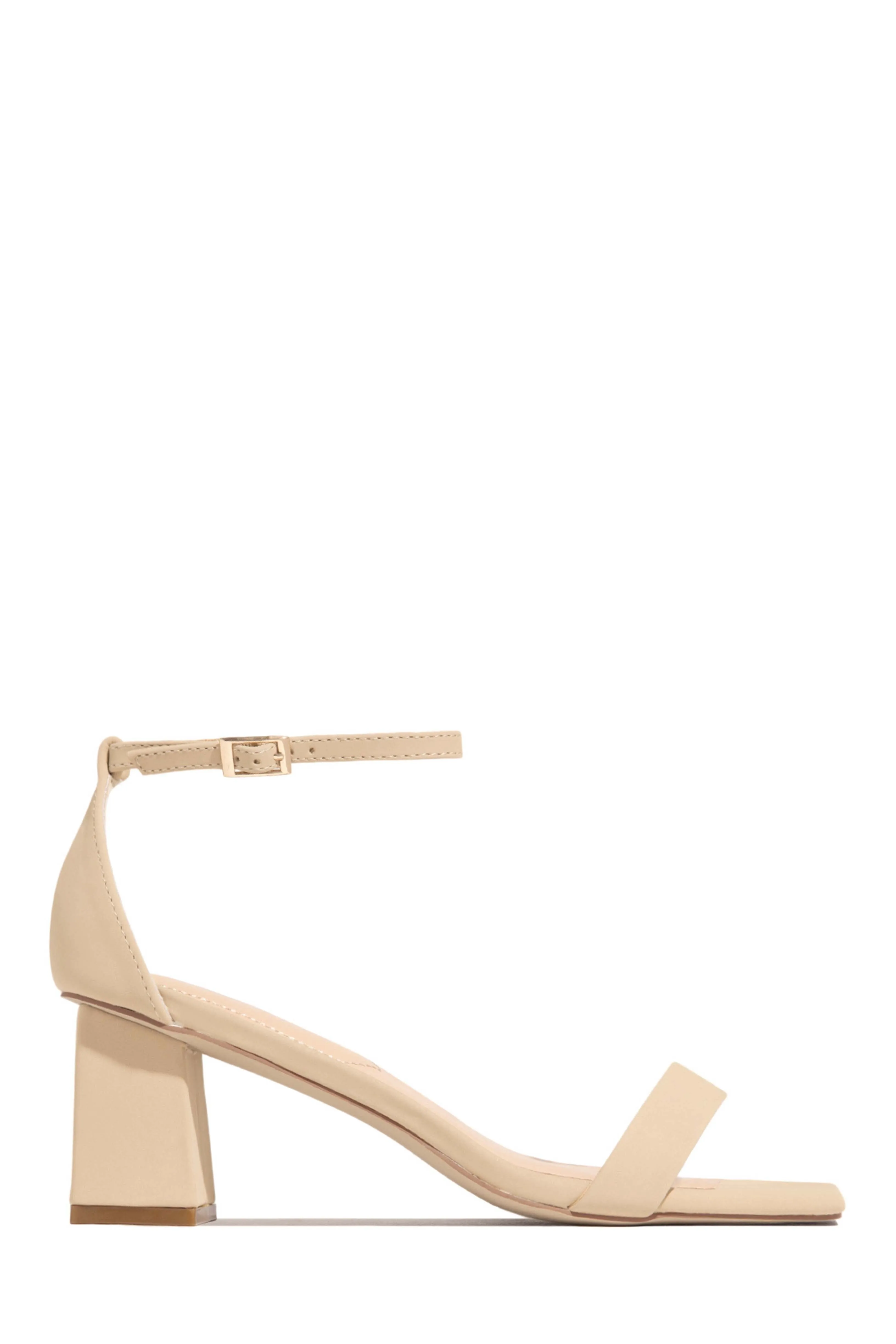 Tamia Block Mid Heels - Nude