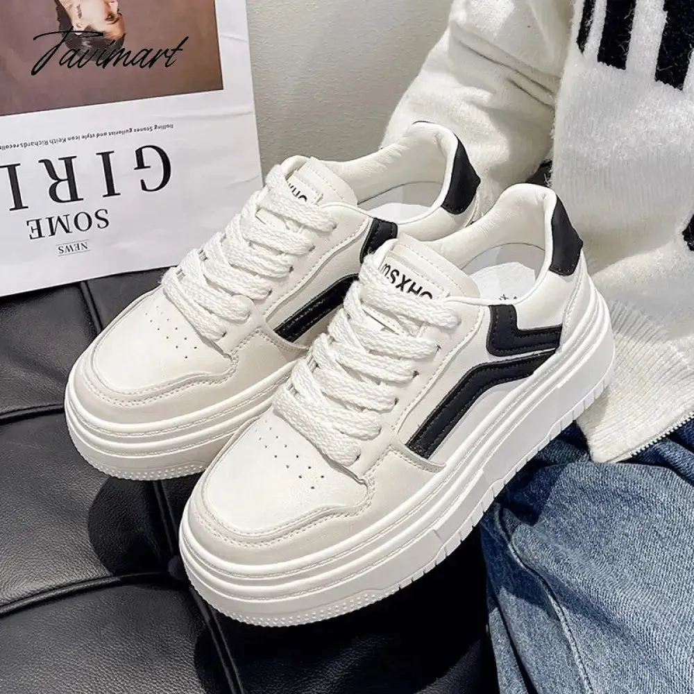 Tavimart Designer Platform Running Sneakers Women  Tennis shoes Woman Walking Chunky Sneakers white Casual Slip on Vulcanized Shoes