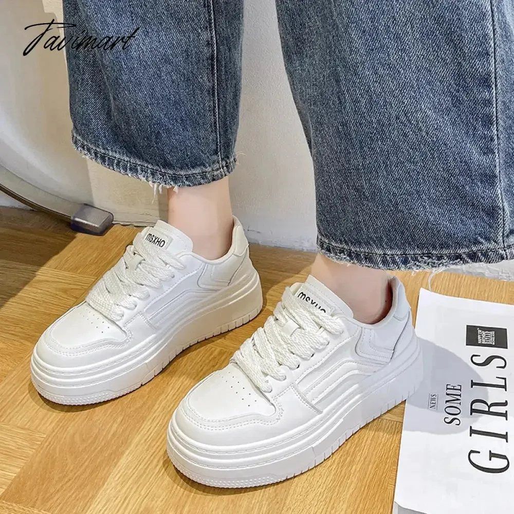 Tavimart Designer Platform Running Sneakers Women  Tennis shoes Woman Walking Chunky Sneakers white Casual Slip on Vulcanized Shoes