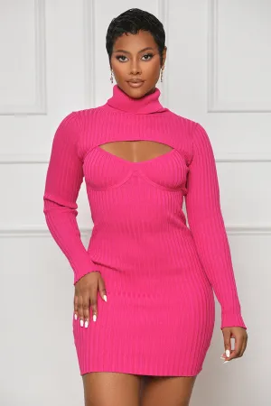 Top Trend Cut-Out Mini Dress (Pink)- FINAL SALE