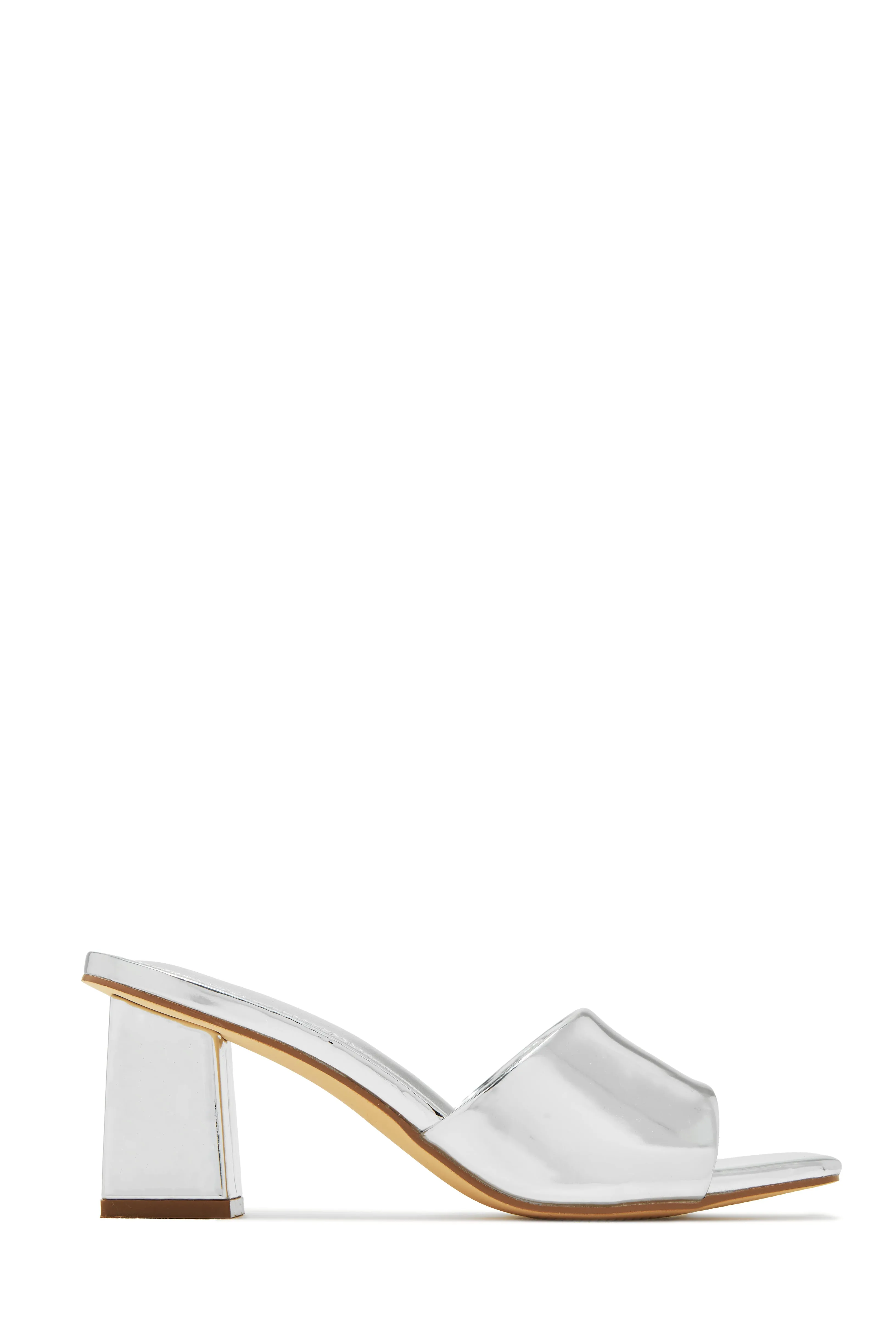 Valentine Block Heel Mules - Gold