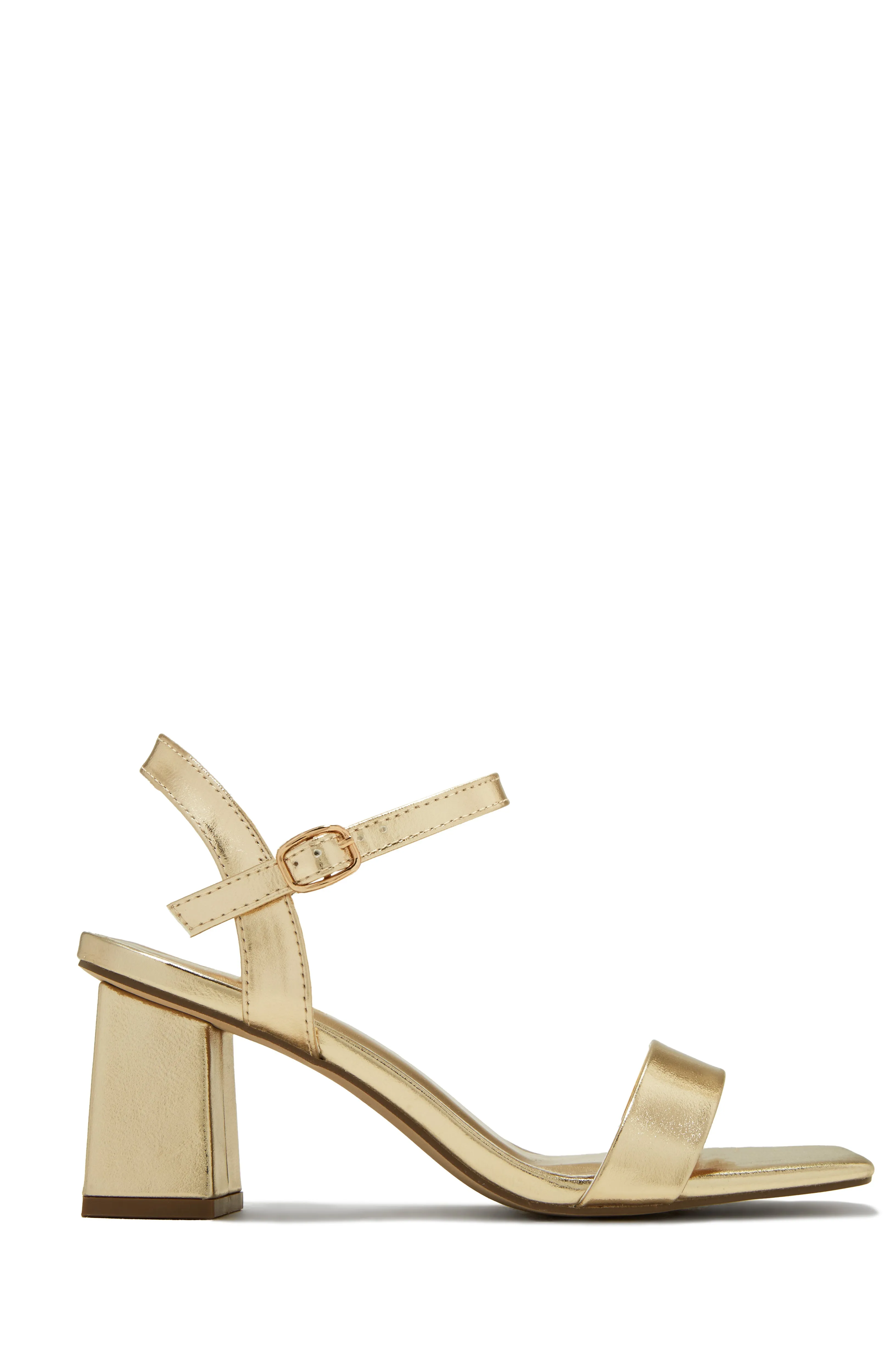 Violet Block Mid Heels - Gold